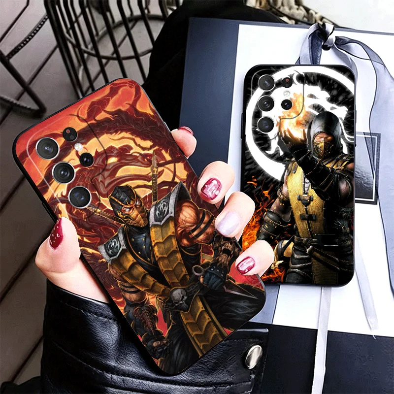 Mortal Kombat Game Silicone Phone Case for Samsung Galaxy S24 S26 Ultra S25 Edge S23 Plus S22 + S21 S20 FE 5G Black Soft Cover G
