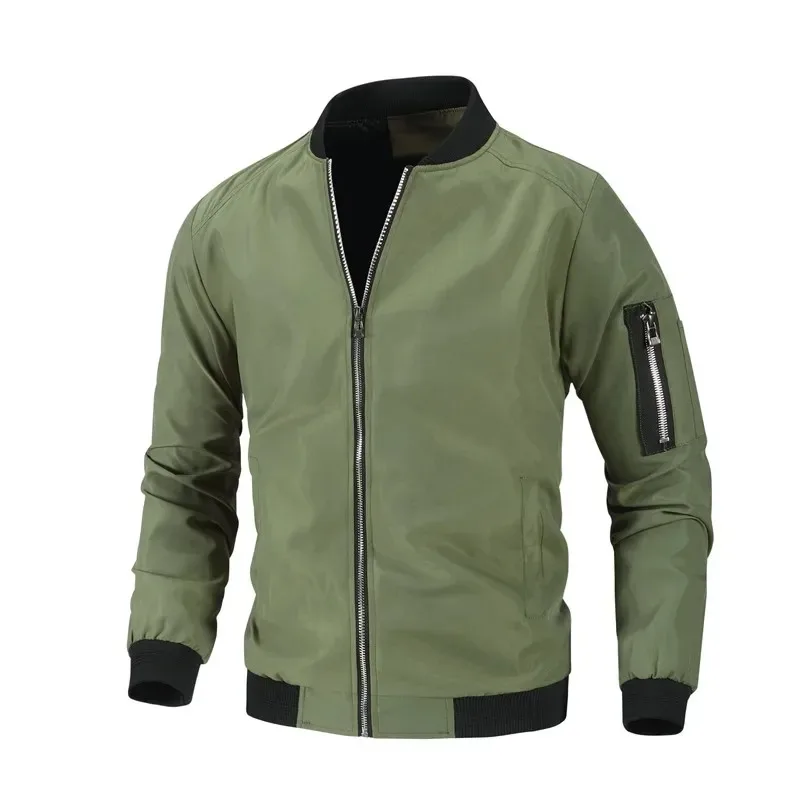 

MBaseball Jacket Air Force 1 Outwear Solid Men Fashion Jacket M-6XL Men's Spring and Autumn Causal Jacket Slim Fit Zipper Coat