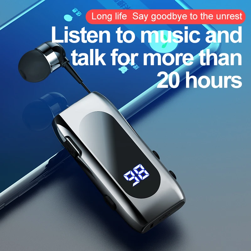 2023K55 Talk Time 20 Hours Bluetooth Headset BT5.2 Call Remind Vibration Sport Clip Driver Auriculares Earphone PK F920