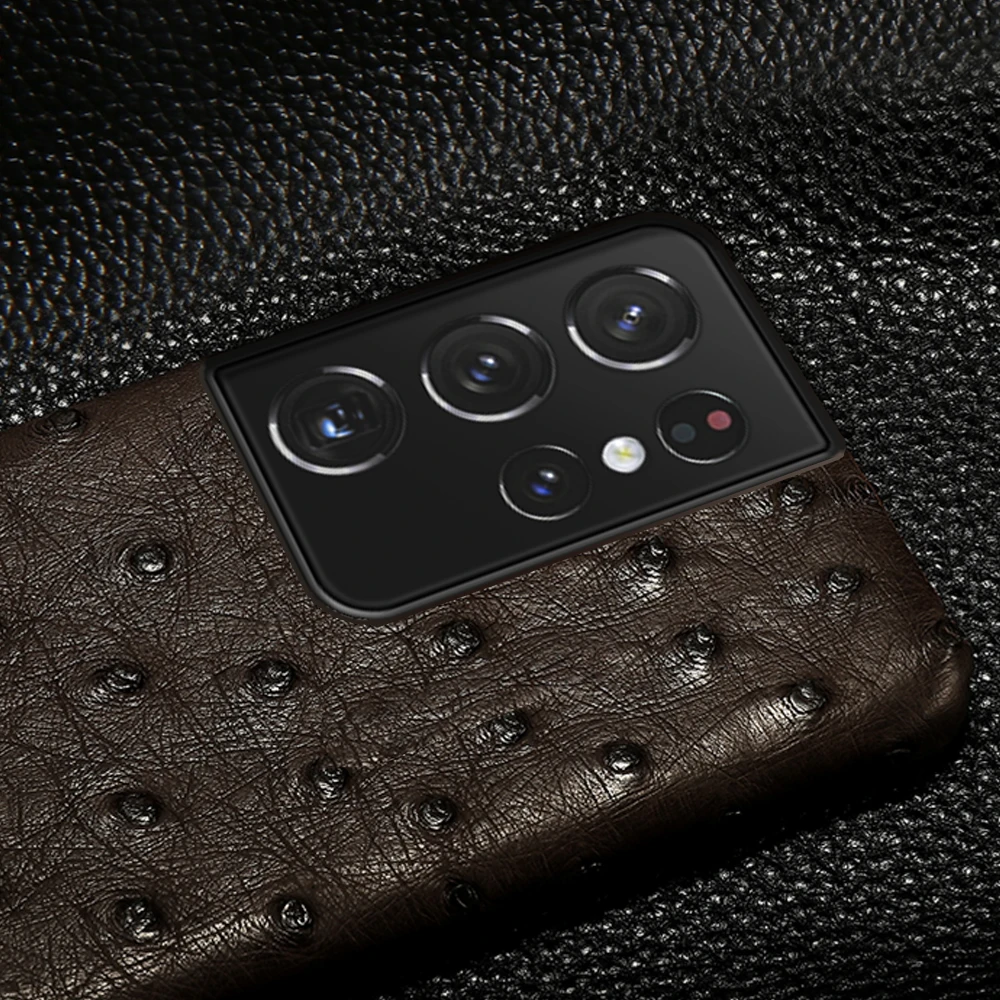 100% Genuine Leather Phone Case For Samsung Galaxy S25 S21 S22 S23 S24 Ultra S25 Plus S24Plus S23Plus A55 5G Luxury Back Cover view 4