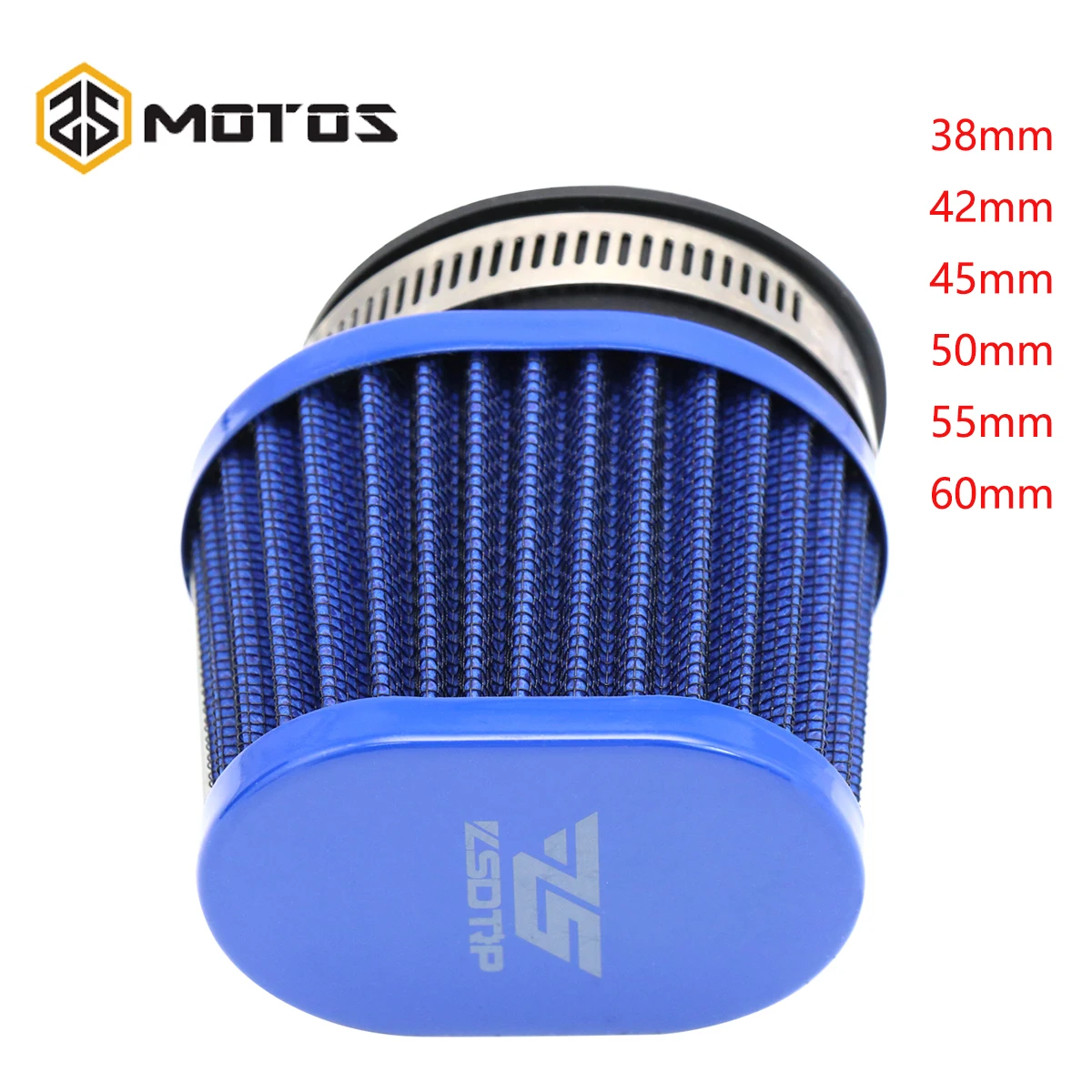 

ZS MOTOS 38/42/45/50/55/60mm Motorcycle Air Filter For 50cc 110cc 125cc 250cc Motorcycle Scooter Pit Dirt Bike Blue Air Filter