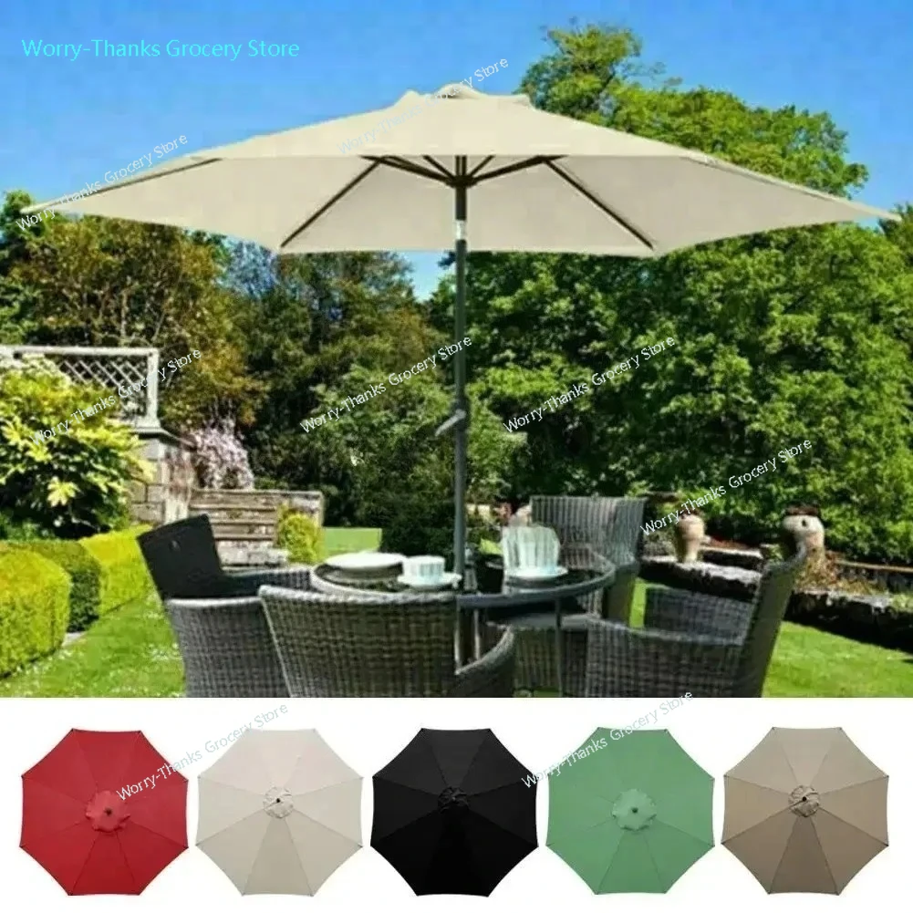 2/2,7/3 m UV-Schutz Sonnenschirm Sonnenschirm Regenschirm Abdeckung Garten Regenschirm Abdeckung Wasserdicht Strand Baldachin Ersatz Abdeckung 6/8 Bänder