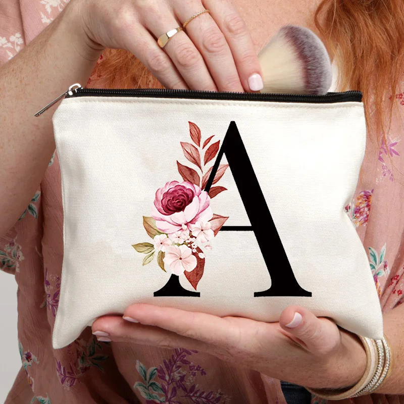 حقيبة مكياج جديدة بنمط الأزهار لعام 2025 مع سحاب إغلاق حقيبة مستحضرات تجميل خفيفة الوزن ومتعددة الاستخدامات للنساء حقيبة تخزين مقلمة #2