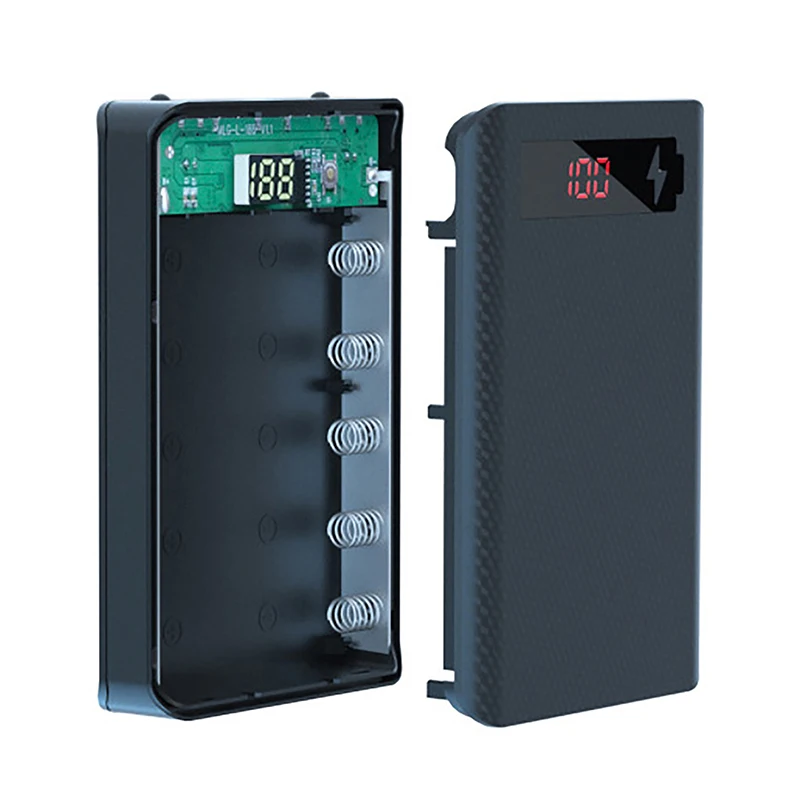 Mobile Phone Charger Detachable DIY Shell 5*18650 Battery Power Bank Case 10W Dual USB Holder Battery Storage Box