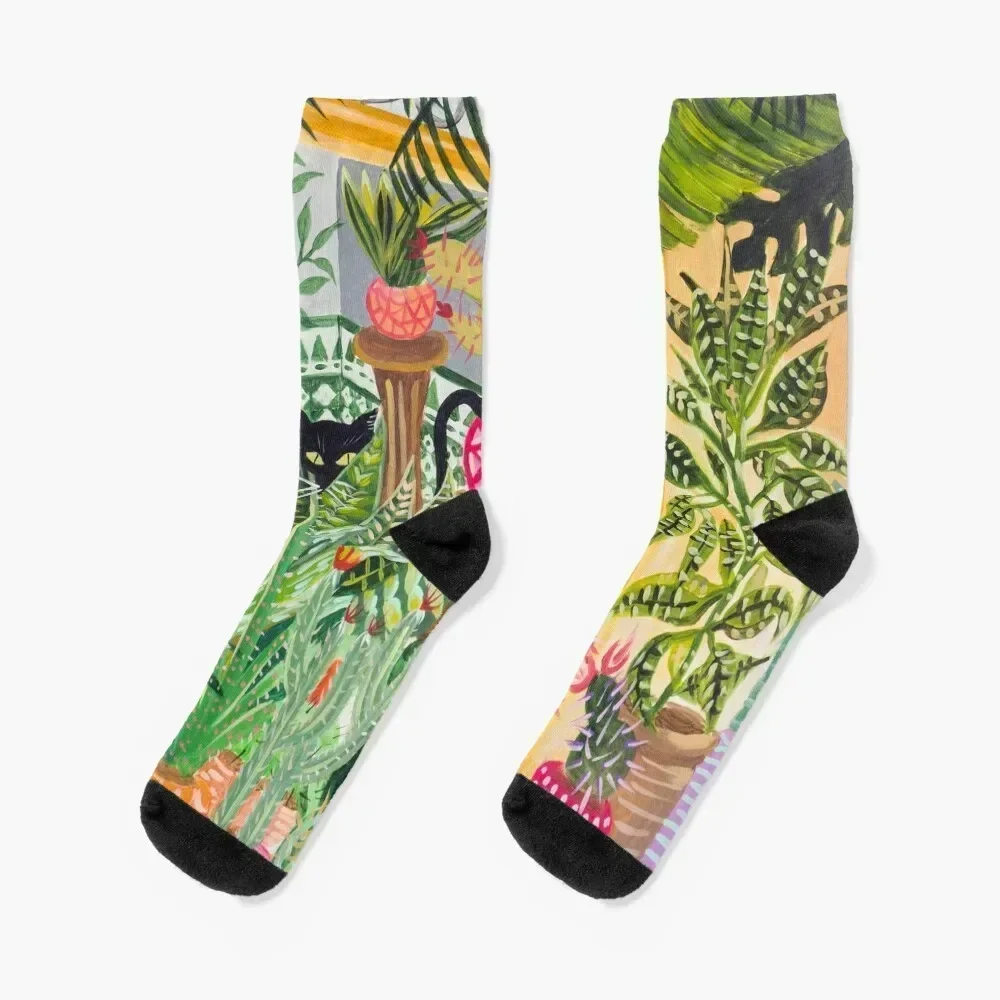 

Black cat in the garden Socks anime essential hiphop Boy Child Socks Women's