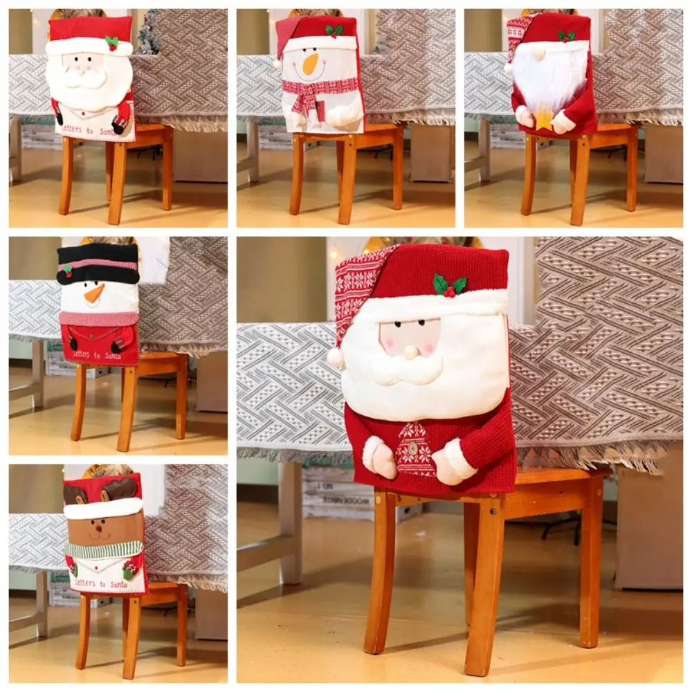 

Seat Protector Christmas Chair Cover Xmas Decoration Cartoon Dinner Chair Seat Cover Creative Cute Wear for Chairs