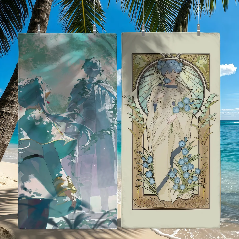 Anime Frieren at the Funeral Towel Quick Drying Beach Towels Are Suitable For Swimming Pools Camping Yoga And The Gym