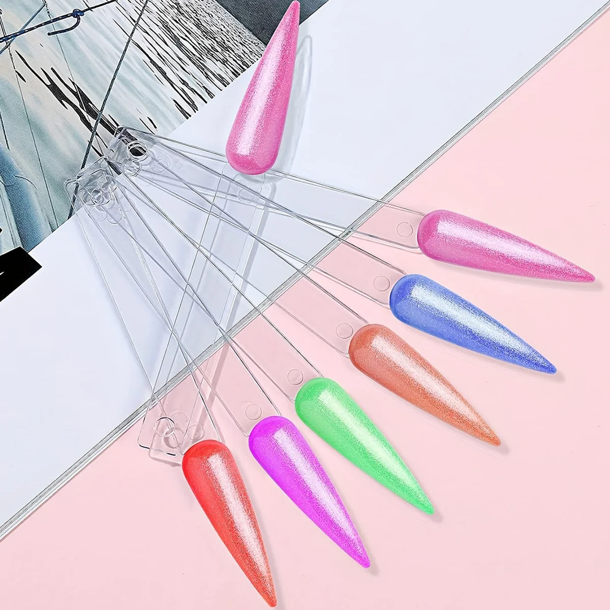 50/100/150/200 Stück Transparente Spitze Nagellack-Präsentationsstäbchen, Nagelkunst-Farbdisplay-Board, Nagelkunst-Heimwerker-Salonbedarf – Detail 1