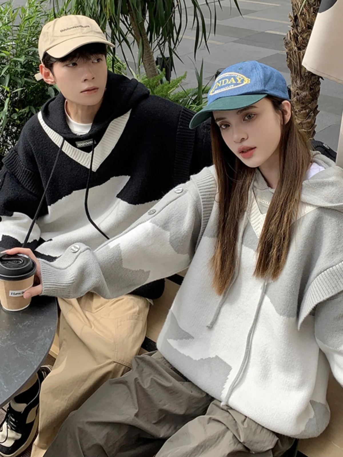 

ex Пара Толстовка Трикотаж Мужчины Женщины Осень Зима Дизайн Ленивый колледж Sle Вязаный свитер Джет Модная повседневная одежда