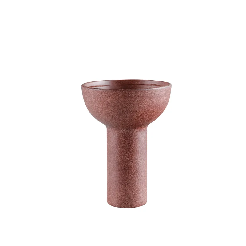 

Nordic modern wabi-sabi wind geometric funnel-shaped vase study geometric resin flower ware decorative ornament vase