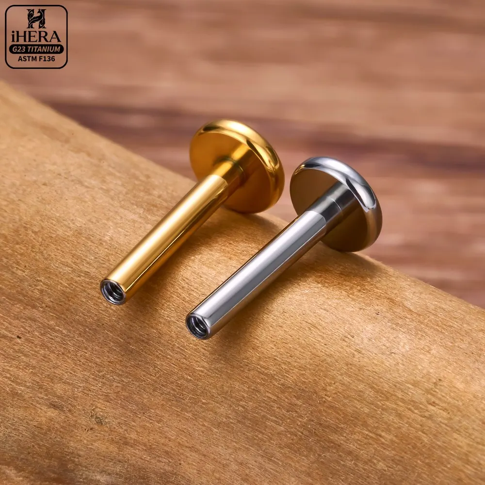1 Stück/10 Stück Titan-Piercing-Stäbe und -Stifte, Ersatz-Kit, innenliegendes Gewinde, flacher Rücken, Labret-Lippenring, Knorpel-Ohrring-Teil – Detail 6