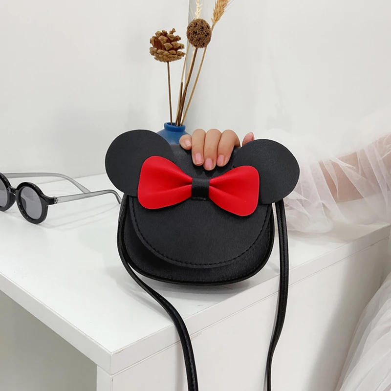 Sac à bandoulière dessin animé pour femme et fille, sac à main nœud papillon oreille de souris mignonne, créateur de mode, sacs initiés pour dames, sac à main enfant, nouveau, 2024