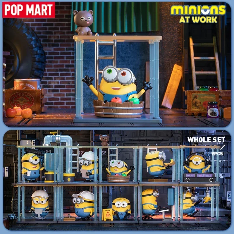 

POP MART Миньоны на работе, серия слепая коробка, коробка-сюрприз, оригинальная фигурка, мультяшная модель, коллекция Mystery Box, подарок для девочек