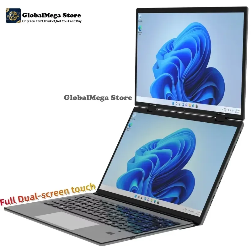 Custom Logo Dual 14 inch Touchscreen N95 11th Gen DDR4 Double Touch Screen Business laptops 2 Display YOGA Computer PC