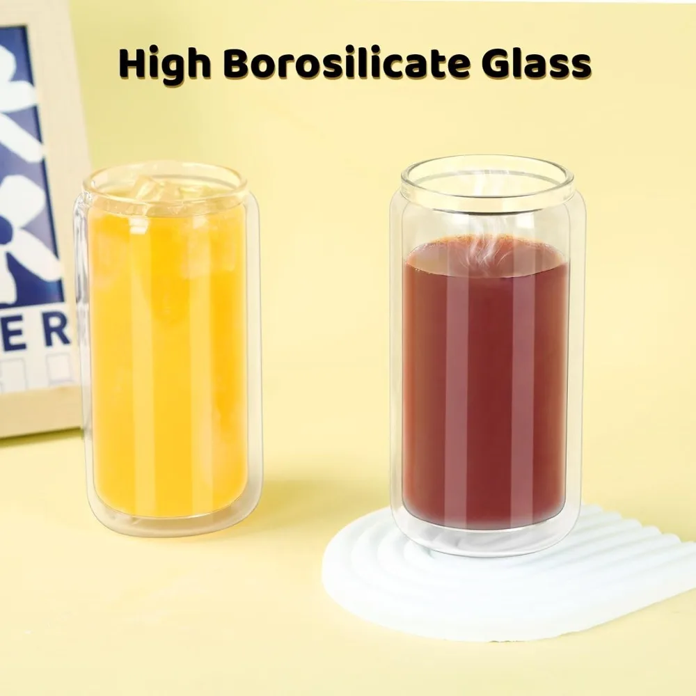 توصيل مجاني - كوب سنو غلوب سعة 16 أونصة، 8 عبوات من أكواب زجاجية التسامي المفرومة مسبقًا لتقوم بها بنفسك كرة الثلج اللامعة، جدار مزدوج