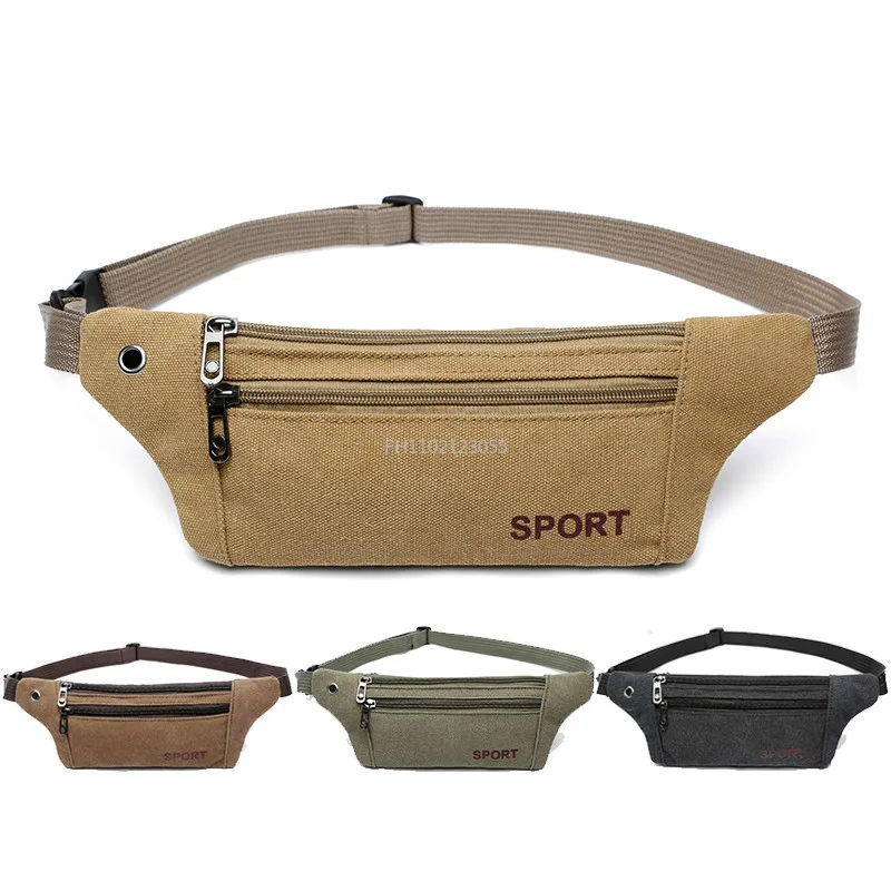 Fanny Pack Running Bags Waist Belt Bag New Canvas Purse Travel Camping Hiking Pocket Belly Pouch For Phone Coins Women Men