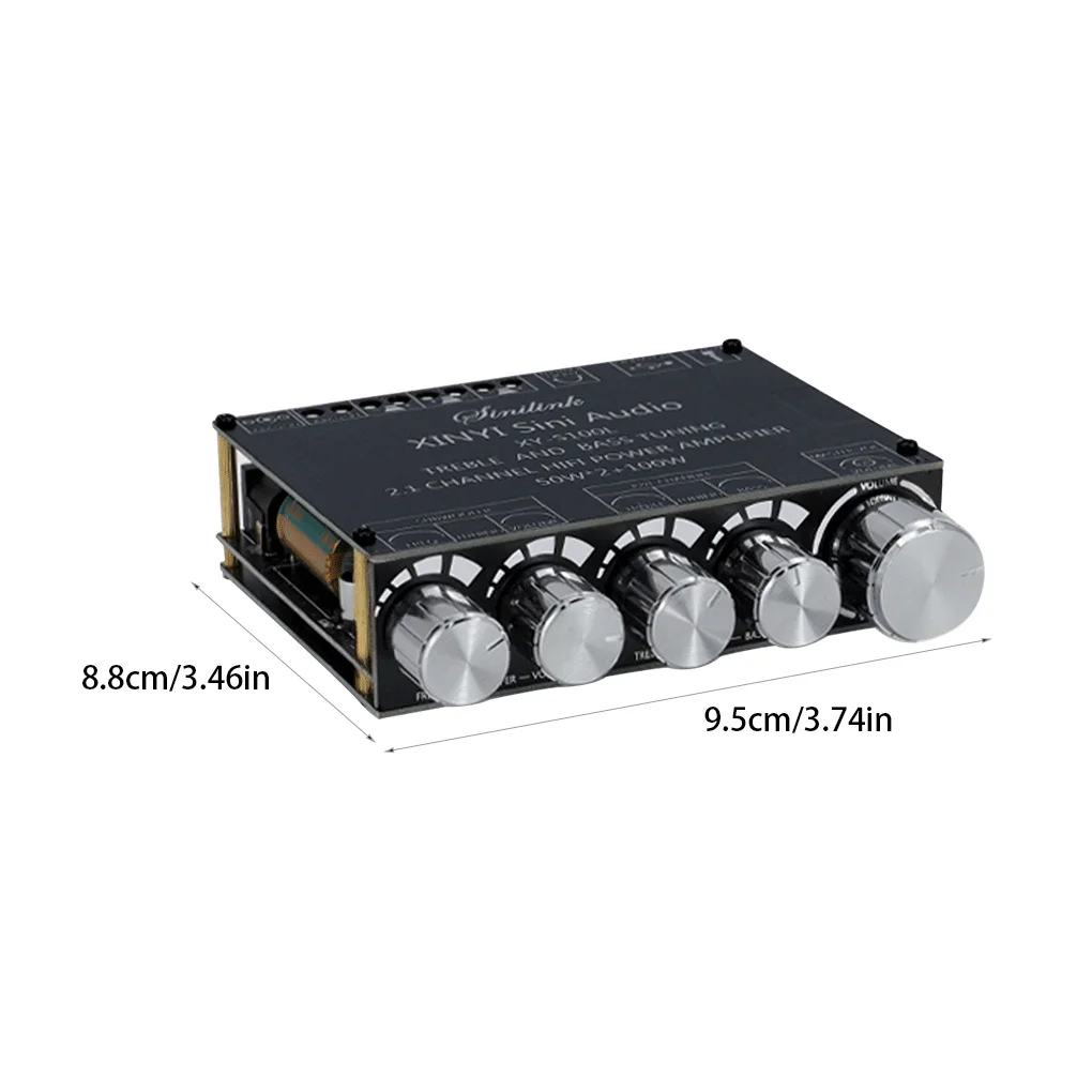 Bluetooth-compatible Amplifier Board Portable Professional 2.1 Channel 100W Subwoofer 92db 360 Degree Amplifying Module