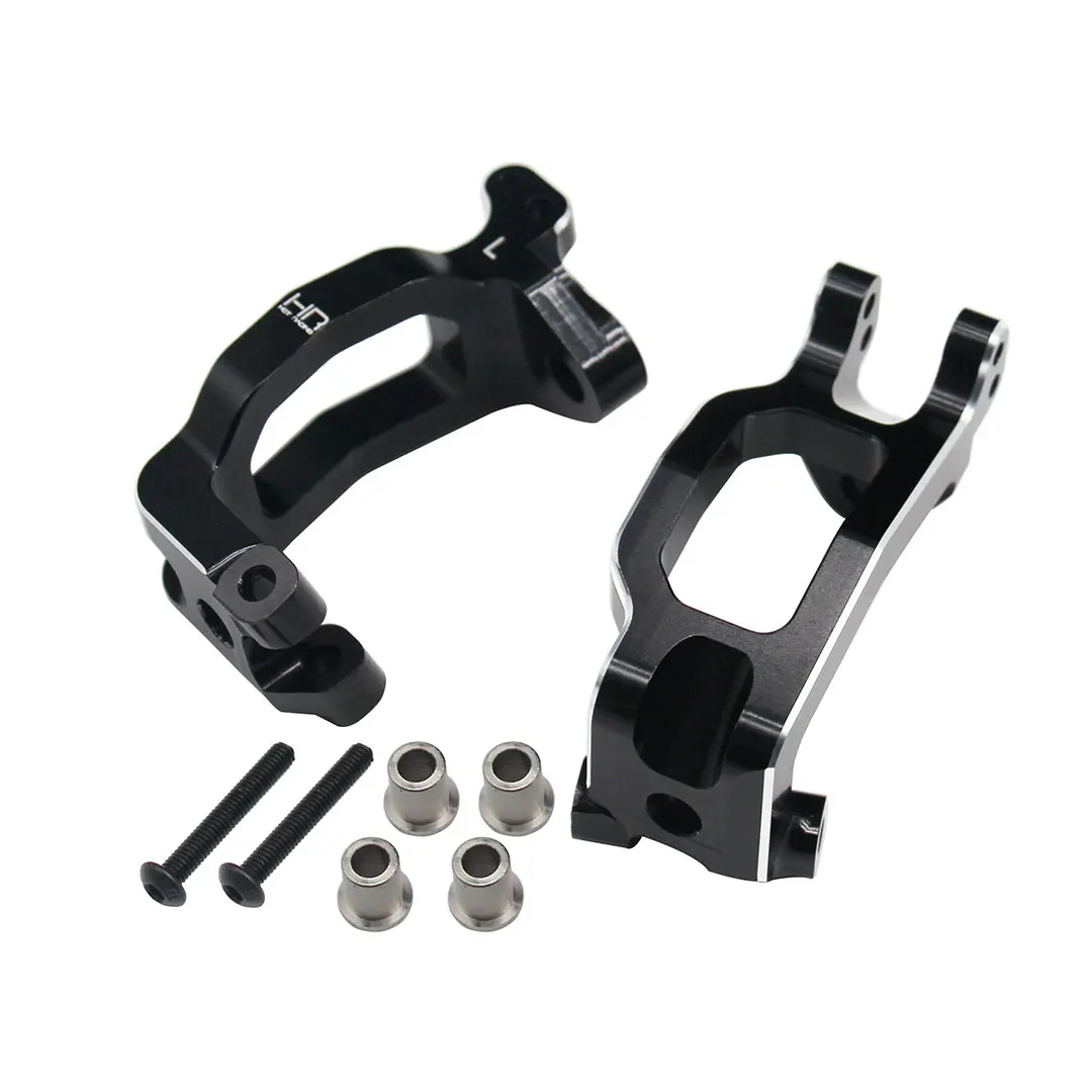 HOT RACING SLG1901 Aluminum C-Hub Caster Block for Traxxas 1/8 Sledge | CNC 6061-T6 Black Chamfered | Replaces 9532 L+R