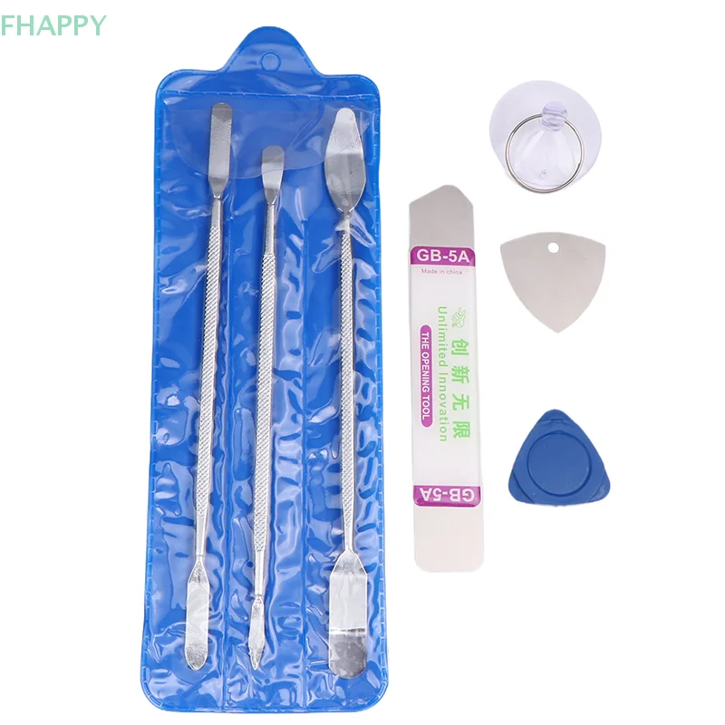 7pcs Metal Spudger Kit Universal Cell Phone Repair Opening Tool Mobile Phone Disassemble Crowbar Steel Pry Phone Hand Tool Set