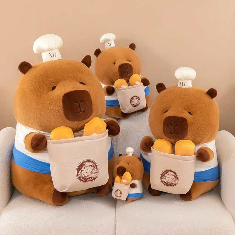 

70cm Large Big Size Capybara Baker Cartoon Anime Plush Stuffed Doll Room Plushies Pillow Cute Ornaments Children's Holiday Gifts