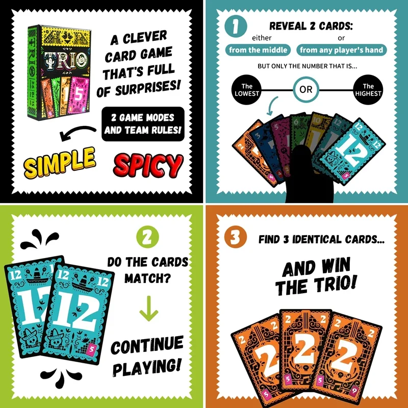Стратегическая карточная настольная игра TRIO Card Fun для семейных вечеринок и друзей, настольная игра для 3-6 игроков, развлекательная игрушечная карточка для всех возрастов