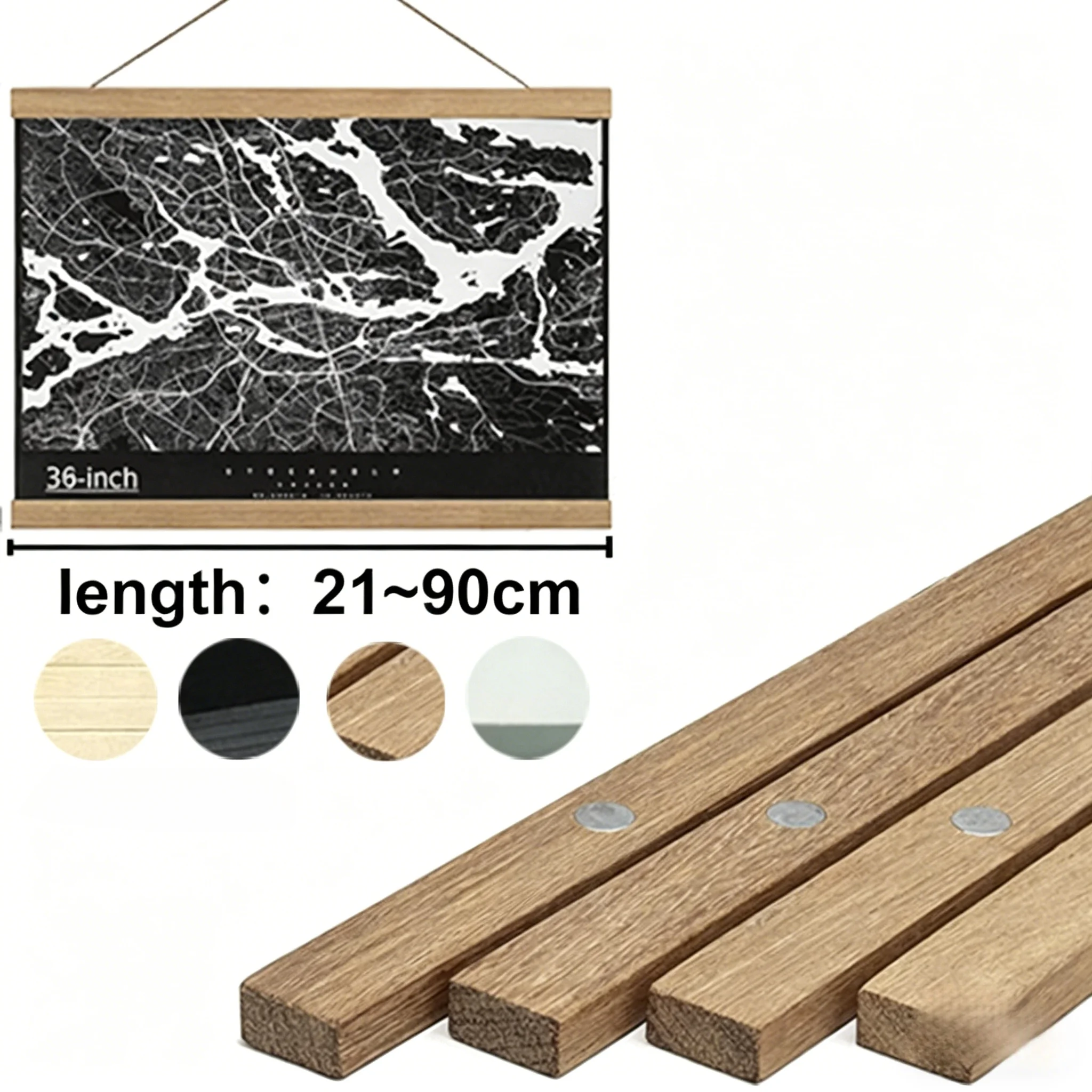 

Magnetic Frame Natural Wood Poster Frames Photo Hangers Hanging Kit for Picture Canvas Prints Artwork for Room Interior Wall Art