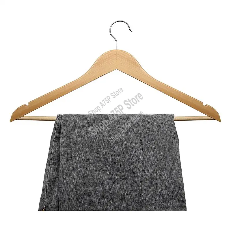 

10 X Wooden Clothes Hangers 44.5 X 23Cm Wooden Hangers Wooden Clothes Hangers 360 Degree Rotation-Hot