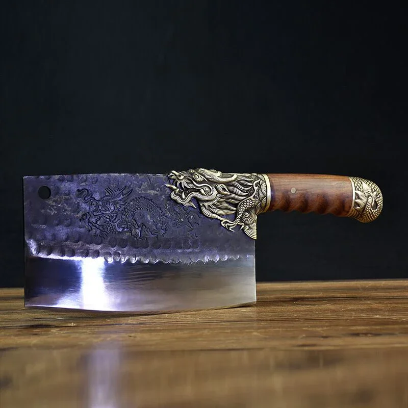 

Longquan ghost hand-made bone cleaver chop pig's foot ox bone big bone knife old fashioned hand-forged kitchen knife machete