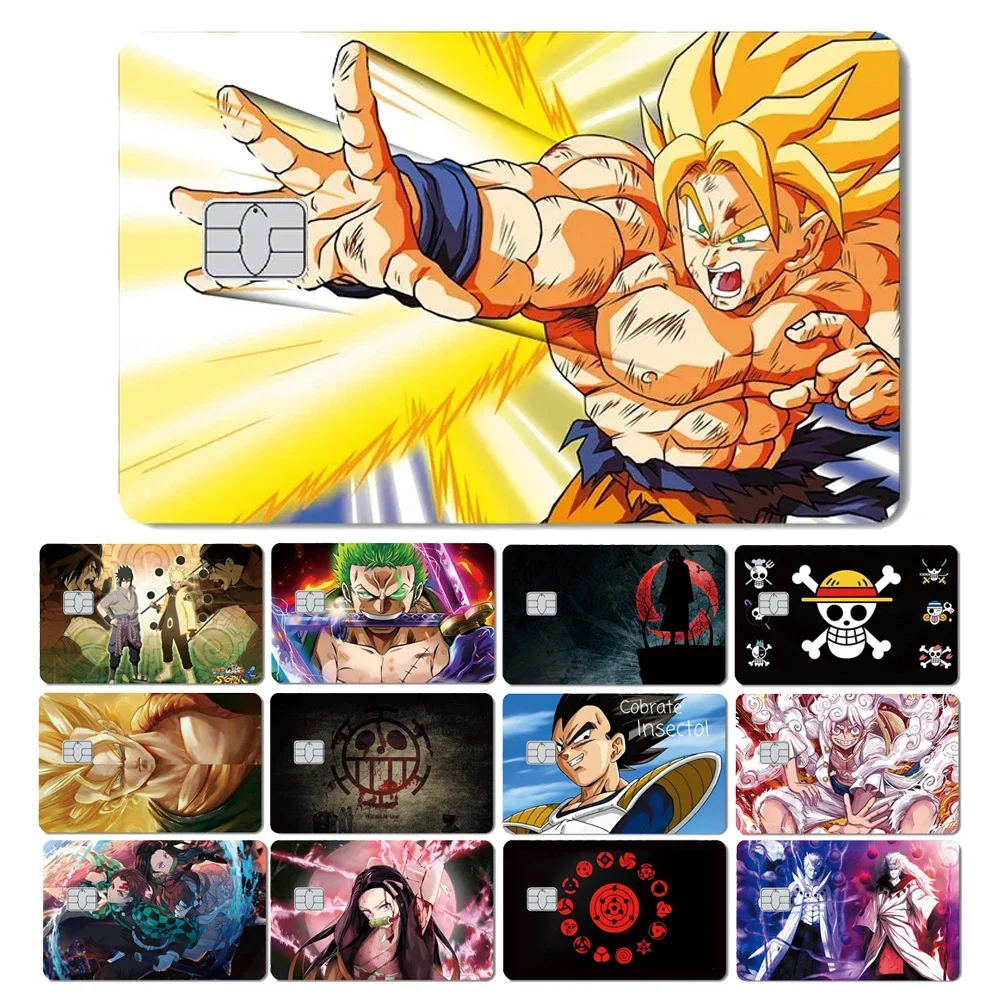 Cool Anime Dragon Ball One Piece Luffy Goku Credit Debit Metro Card Sticker Skin Film Front Side