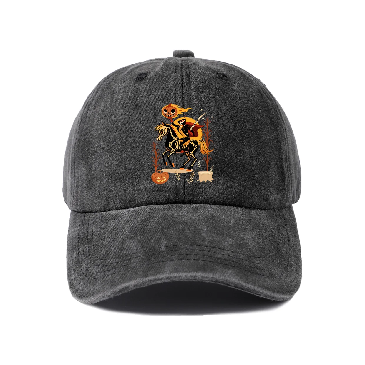 Retro Typography Graphic Graphic Baseball Cap, Vintage Washed Adjustable Unisex Dad Hat, Casual Gift