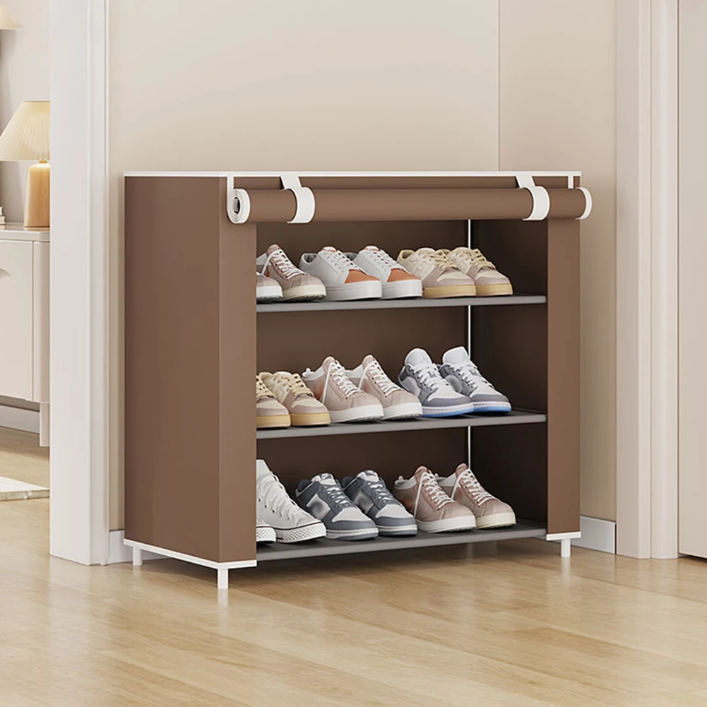 

4 Tier Simple Dustproof Shoe Rack Multilayer Space Saving Simple Shoe Cabinet For Living Room