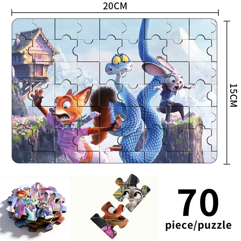 ดิสนีย์ ซูโทเปีย 2 3D จิ๊กซอว์ปริศนาธีมเกมกระดานของเล่นนิค จูดี้ตัวละครรูปแบบปริศนาของสะสมเด็กวันเกิดของขวัญคริสต์มาส