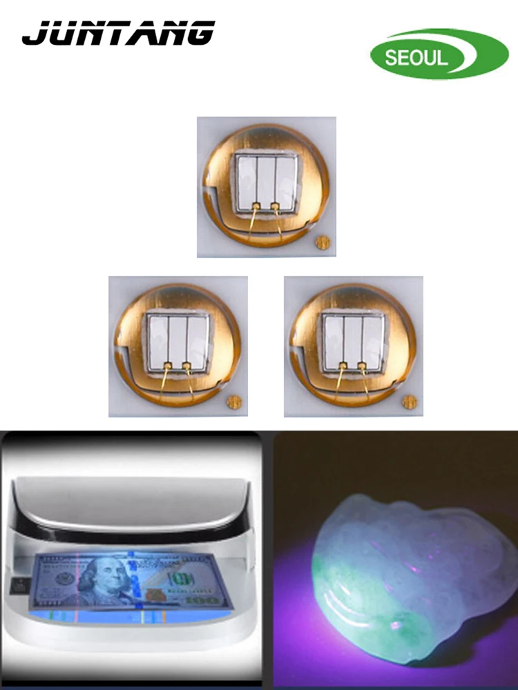 3 sztuk UV SEOUL Chip LED 3535 wysokiej mocy fioletowy 3W 365nm380nm390nm395nm400nm utwardzane dezynfekcja paznokci wykrywacz pieniędzy koraliki do lampy — zdjęcie 2