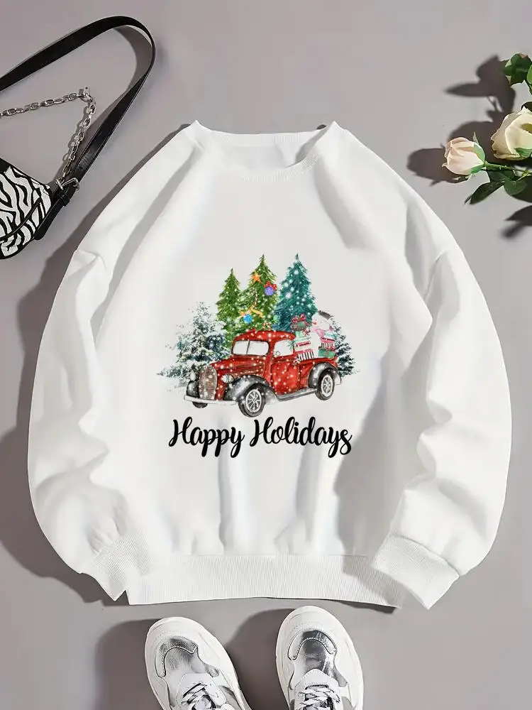 

Winter Season Trend 90s Lovely O-neck Fashion Clothing Christmas Holiday New Year Pullovers Female Women Graphic Sweatshirts