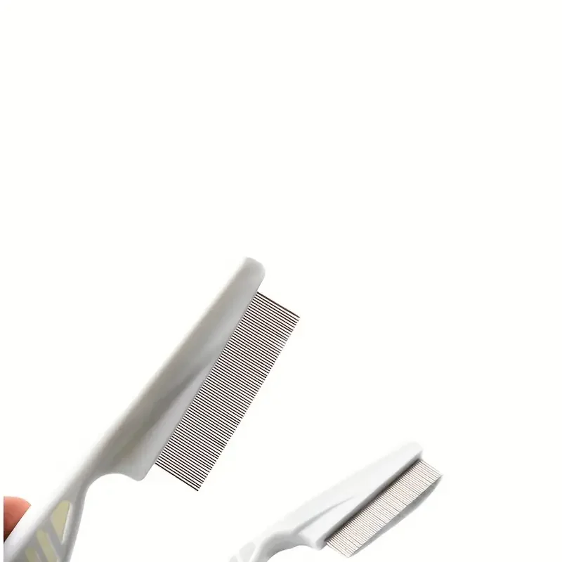 Flea Comb Dog Cat Hair Removal Brush Stainless Steel Dense Teeth Inline Comb Portable Pet Universal Grooming Cleaning Supplies