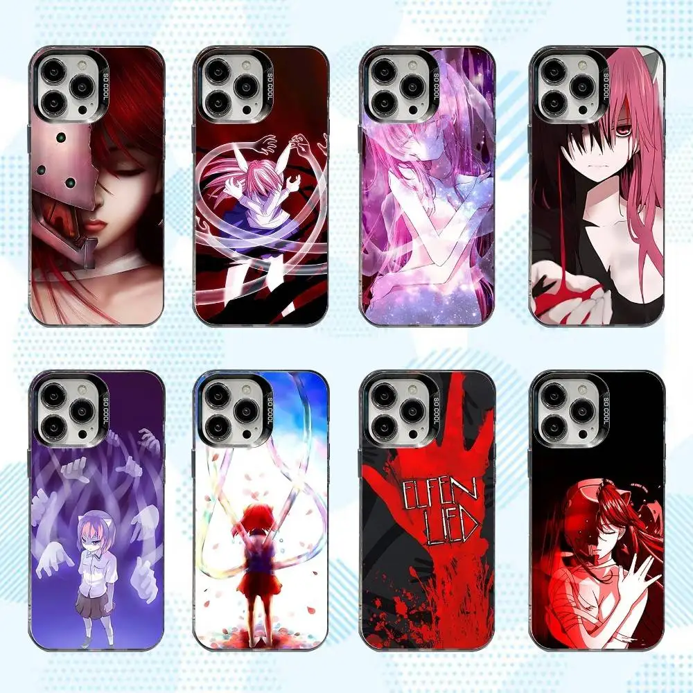 

E-Elfen Anime Lied Phone Case For iPhone 17,16,15,14,13,12,X,8,Pro,Max,Plus,E,SE4,Air,Mini IMD Matte Black