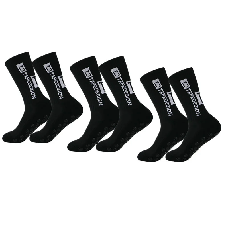 Anti 3 Socks Pairs Non Slip Men's Slip Grip Soccer Pads for Football Basketball Sports Grip Socks