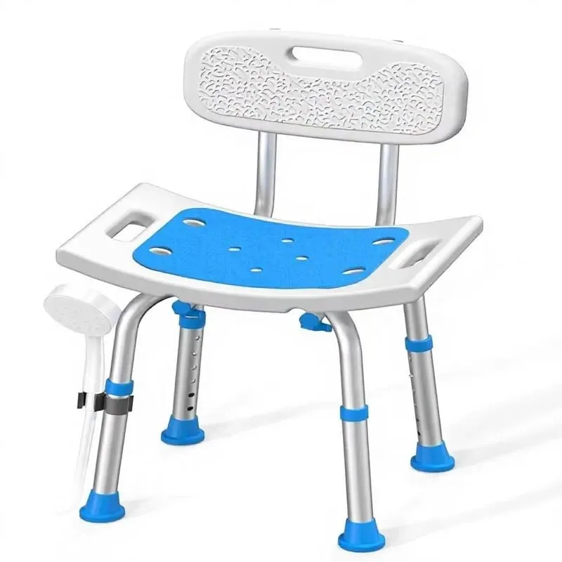 Heavy Duty Shower Chair 400 lb Load Bearing Medical Bath Stool with Removable Backrest Height Adjustable Seat for Elderly