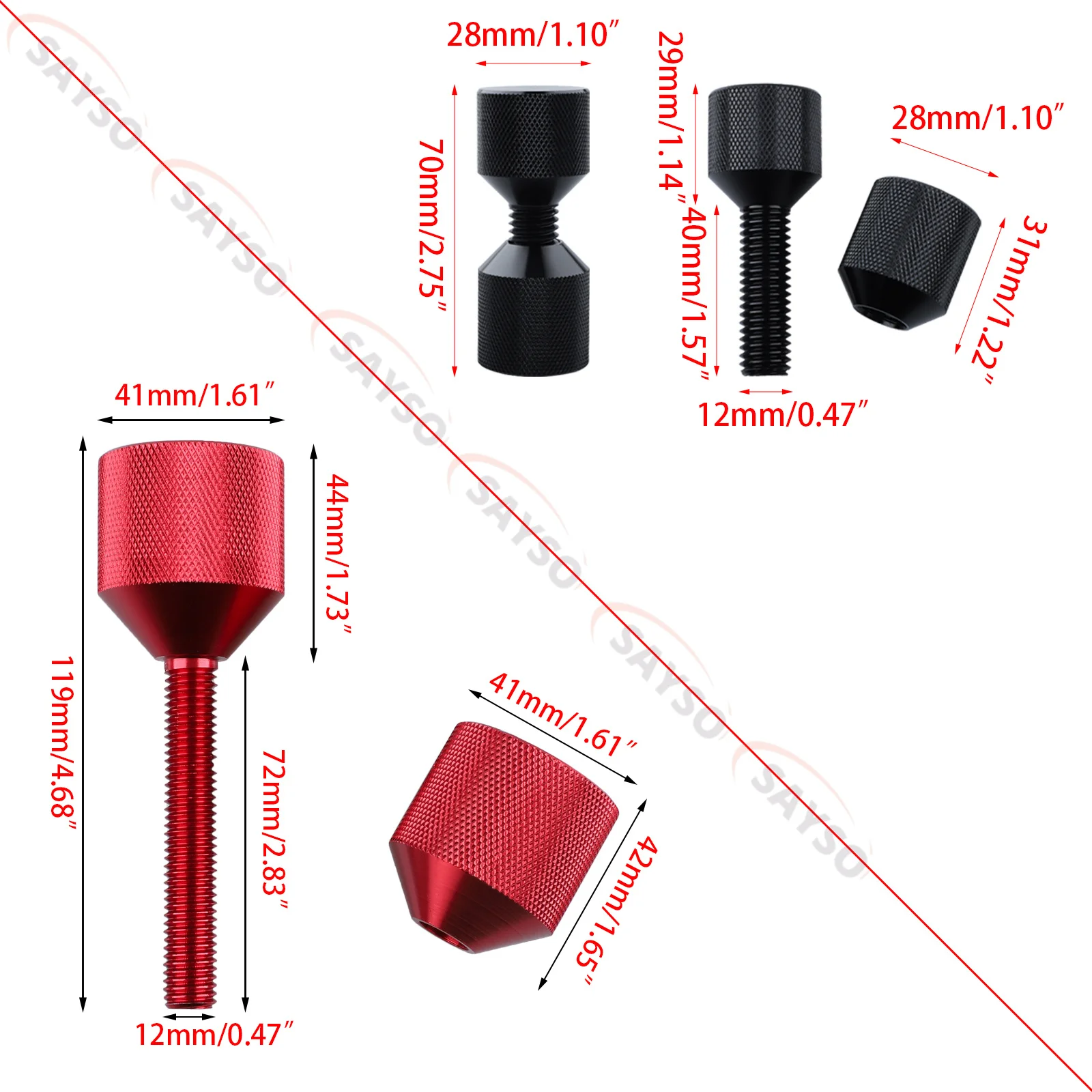 4 Pcs Aluminium Flange Two Hole Pins 1-1/8” Two Hole Alignment Pins & 1-5/8” Detachable Flange Double Hole Pins