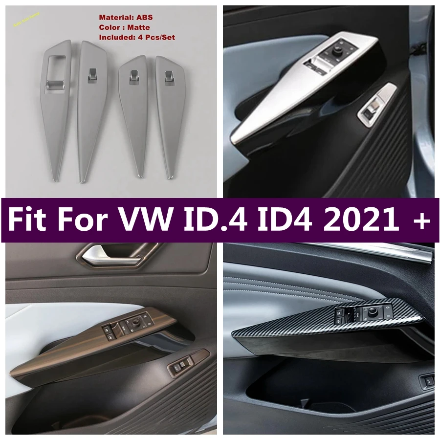 

Inner Door Handle Holder Window Lift Button Switch Decor Panel Cover Trim Car Accessories Fit For VW ID.4 ID4 2021 - 2024 Silver