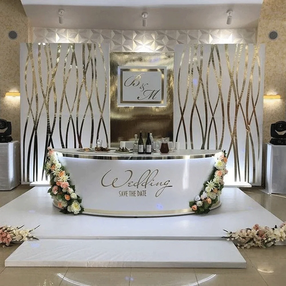 

New Wedding Shining Backdrop Panel Road Lead Flower Stage For Sale