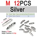 M 12 piezas Plateadas