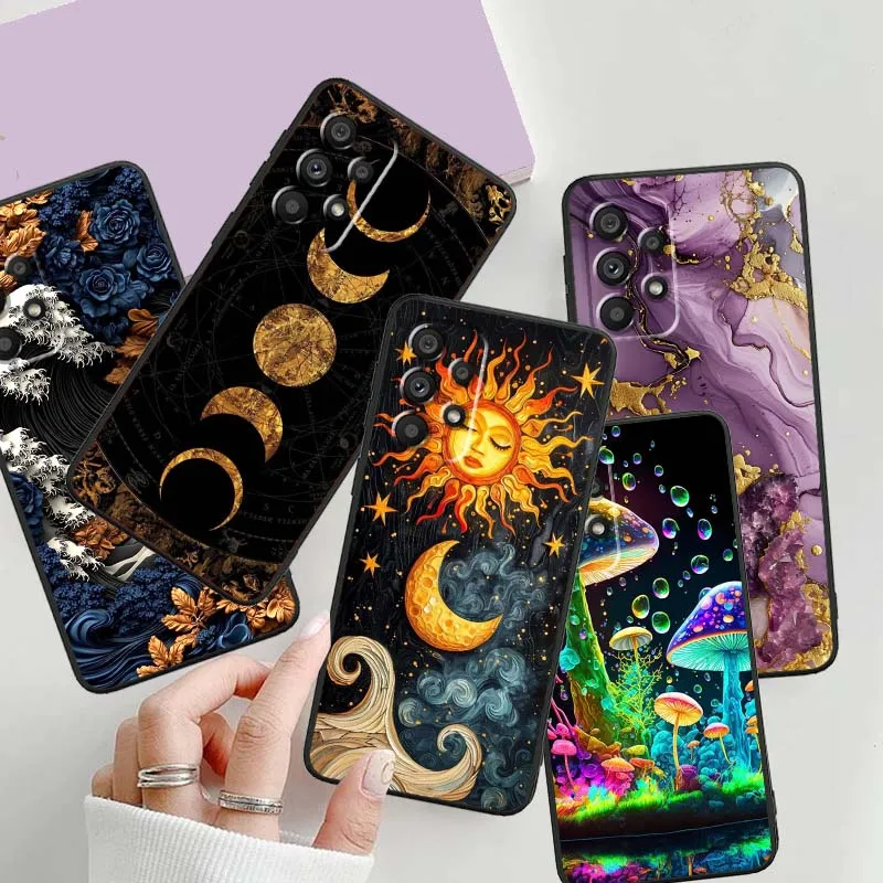 

Artistic landscape pattern For Samsung A73 A72 A71 A55 A54 A53 A52 A51 A13 A22 A16 A15 A12 A14 A05 A06 5G Black Phone Case