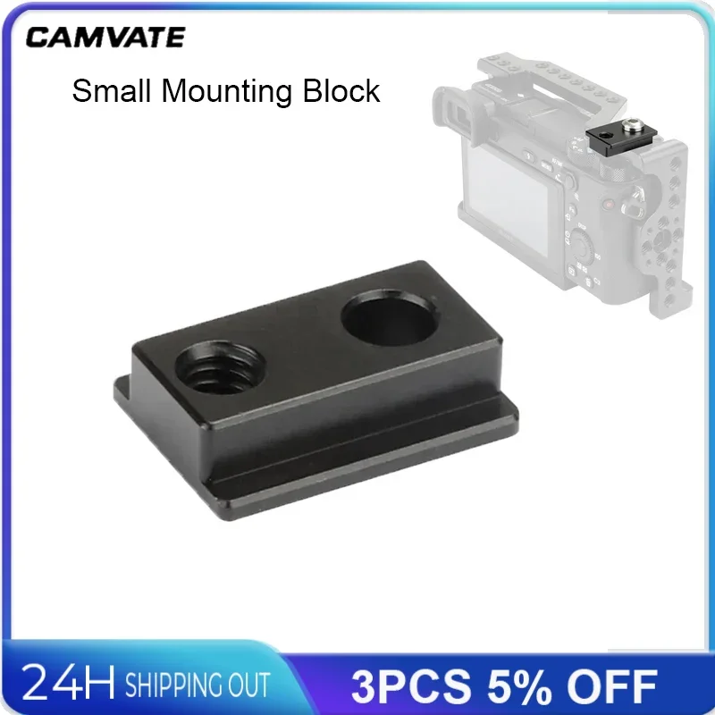 Bloque de montaje pequeño CAMVATE con puntos de montaje de 1/4"-20 para accesorios de jaula de cámara