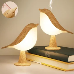 Small Desk Bird Lamp 3 Color Temperature Touch Sensor Cordless Night Light with Rechargeable Battery for Bedroom Bedside