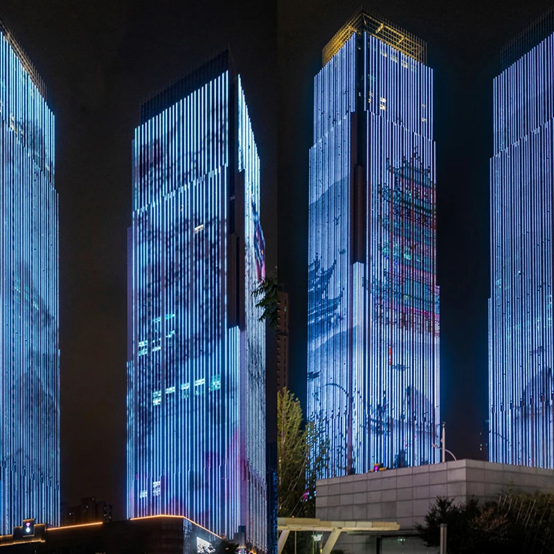 Pixel grid led screen P50 full color flexible transparent roll up LED grid screen P62.5 outdoor wind resistance