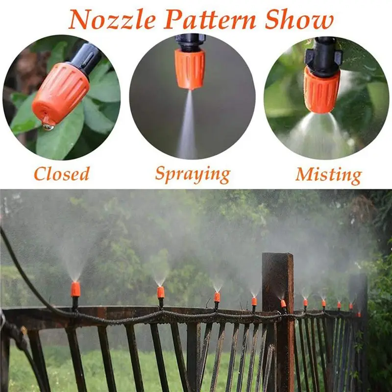 LICE-300PCS Adjustable Garden Drip Irrigation Misting Nozzle Micro-Flow Dripper Spray Gardening Tools