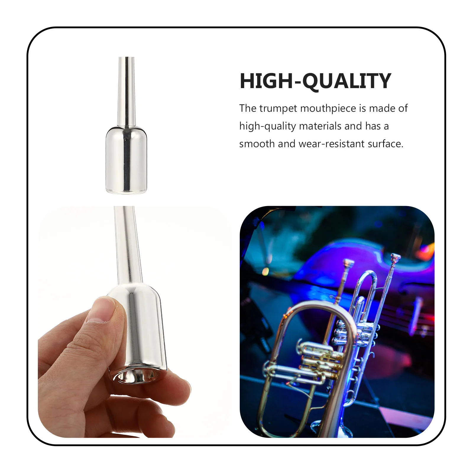 

Size Trumpet Mouthpiece Silver British Style Heavy Type Professional Instrument Accessory for Musician Gift