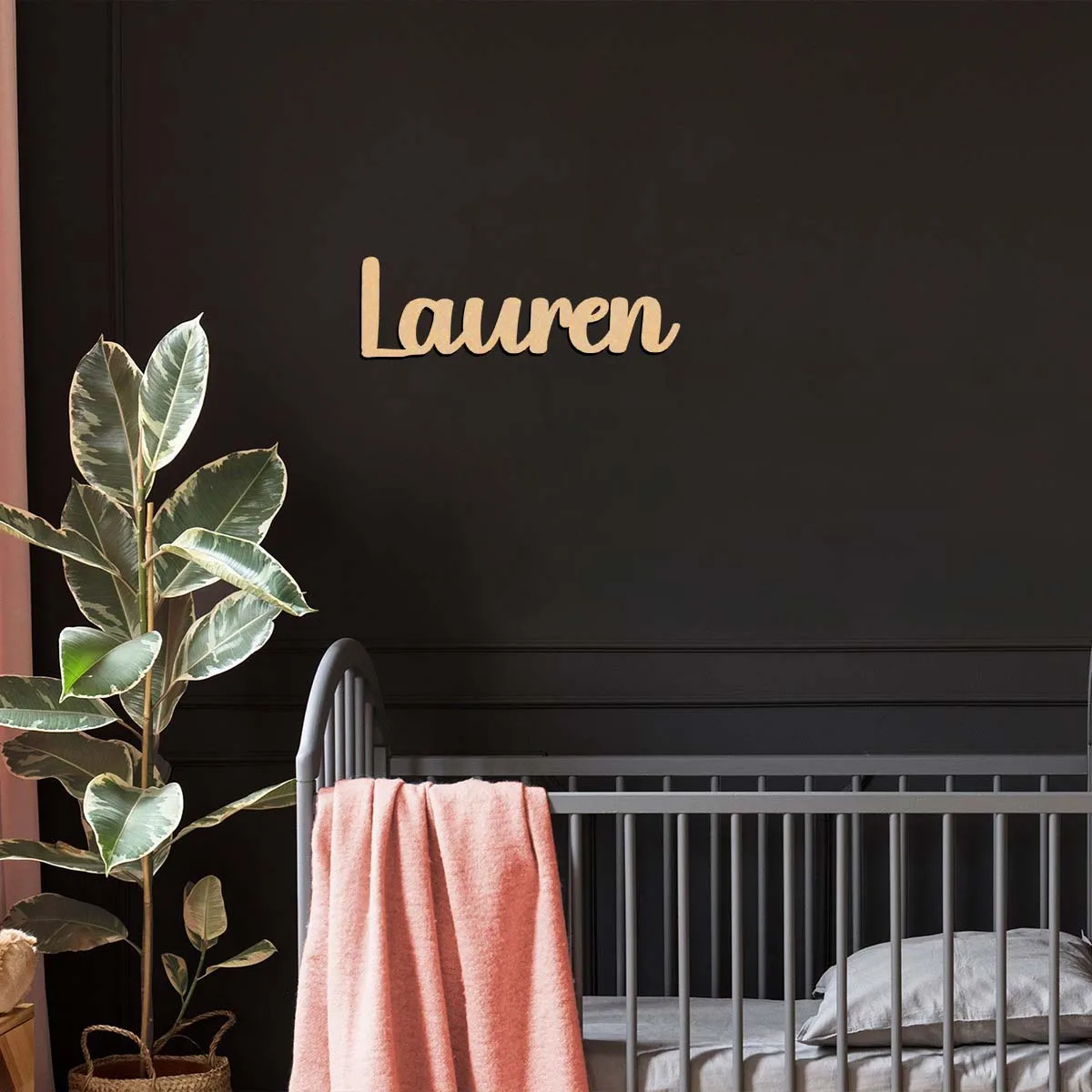 1 pezzo di cartone animato Lauren esempio testo personalizzato materiale in legno cartello in legno cartello tagliato al laser orientamento verticale decorazione da appendere alla porta