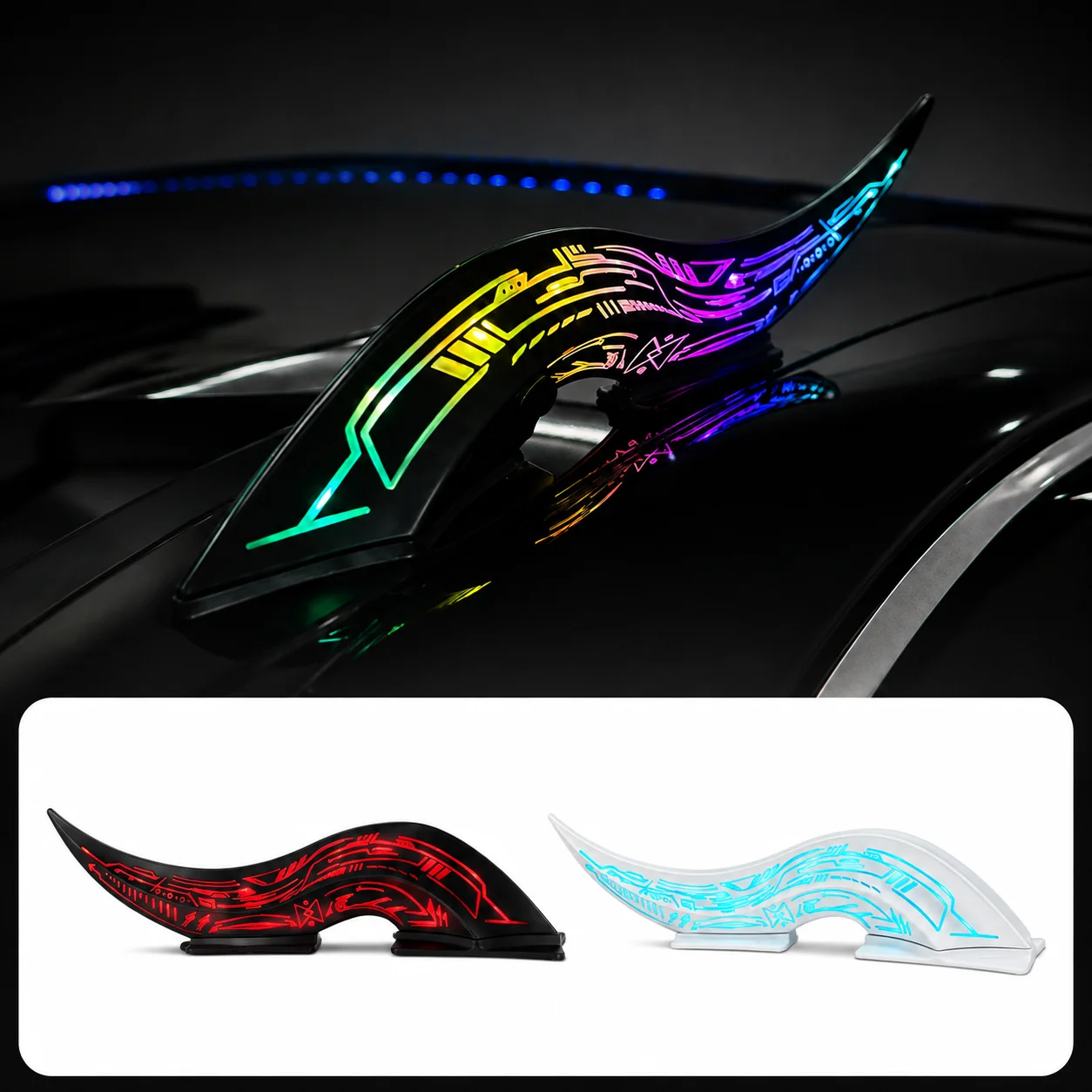 RGB Car Devil Horn Light Auto Color Changing LED Ambient Lamp Dashboard Interior Decoration Universal Accessories for Car Owners